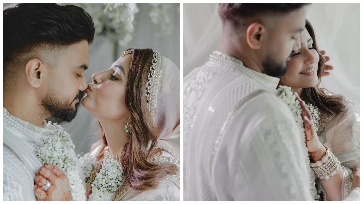 स्टेज 3 ब्रेस्ट कैंसर से जूझ रही टीवी एक्ट्रेस हिना खान ने 4 जून को अपने लंबे समय के साथी रॉकी जायसवाल से शादी कर ली। दोनों ने अपनी शादी की रजिस्टर्ड फोटोज भी सोशल मीडिया पर शेयर की हैं, जिस पर फैंस ने खूब प्यार और बधाइयां दी हैं। यह कपल एक दशक से भी ज्यादा वक्त से साथ था और अब उन्होंने अपने परिवार और दोस्तों के बीच शादी की है। उनकी शादी की तस्वीरें हर तरफ वायरल हो रही हैं। हिना के भाई मनन मीर ने भी समारोह से एक प्यारी तस्वीर शेयर की और साथ में एक भावुक नोट लिखा। मनन ने लिखा, ‘ये जोड़ी बहुत प्यार बांटती है, उनके करीब रहकर ऐसा महसूस होता है। मेरी पसंदीदा जोड़ी है ये। बधाई हो हीरो! मेरा दिल खुशियों से भर गया है। मैं आपको जिंदगी भर की खुशियों और साथ की शुभकामनाएं देता हूं।’